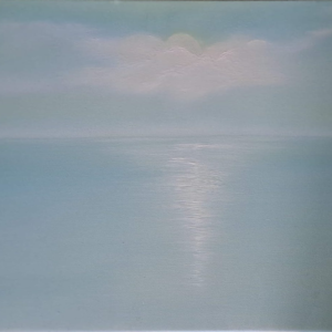 a green seascape oil painting